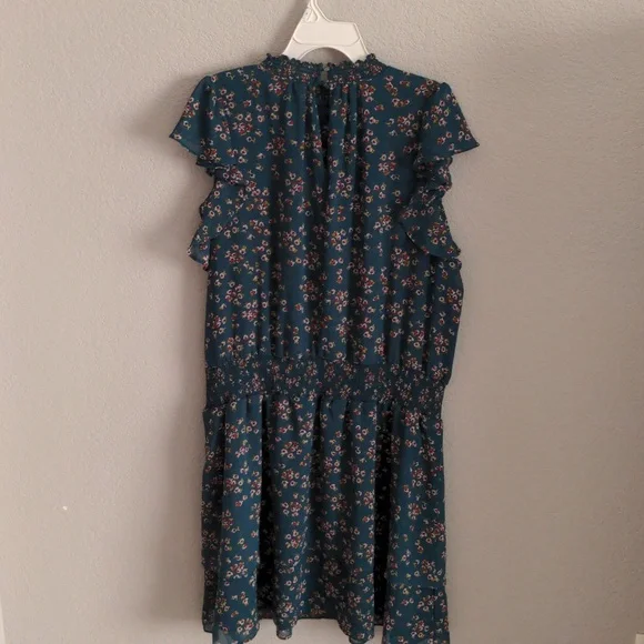 1. State Forest Green Floral Ruffle Dress - Picture 7 of 9